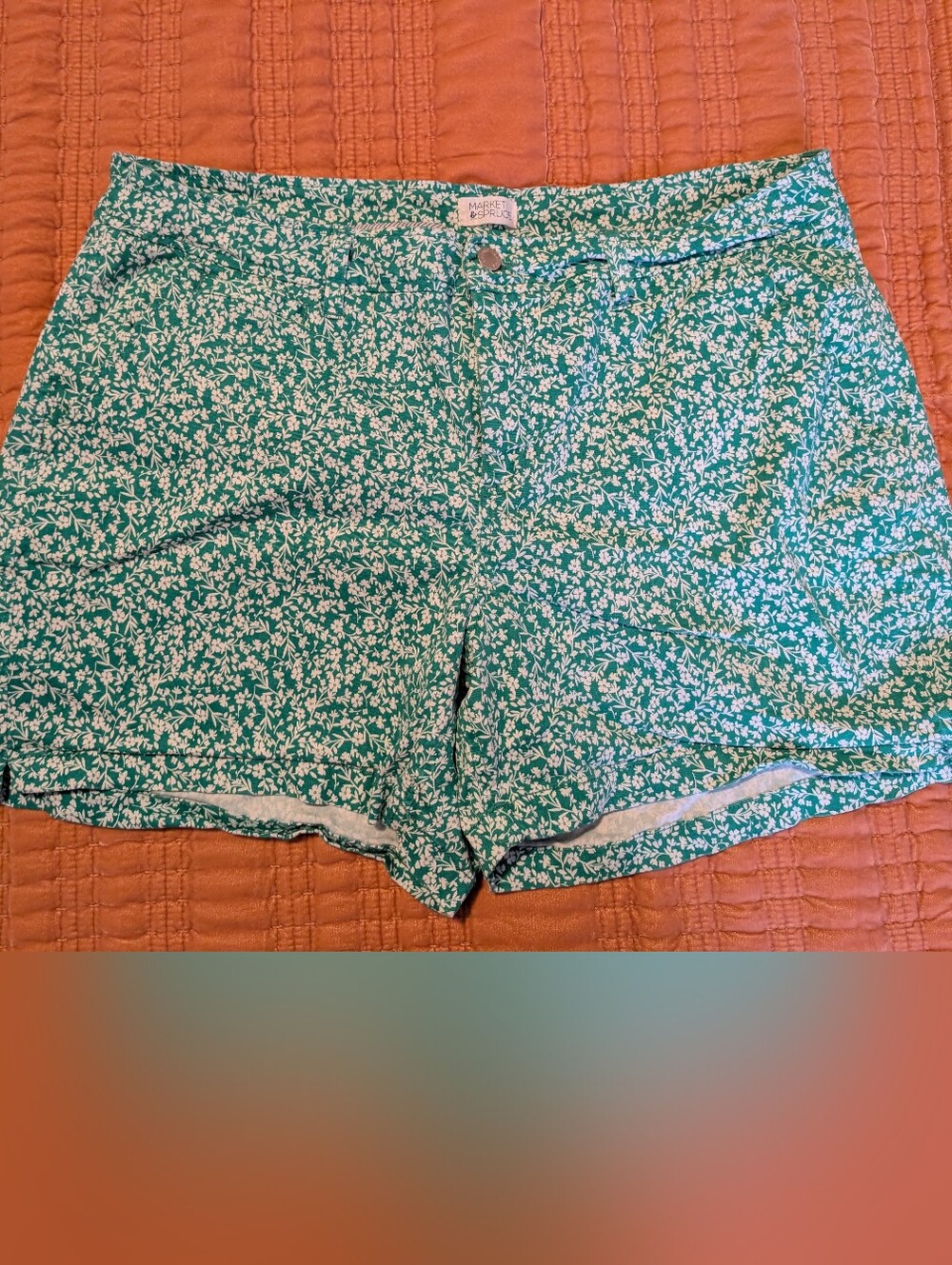 Market & Spruce Green Floral Women's Shorts